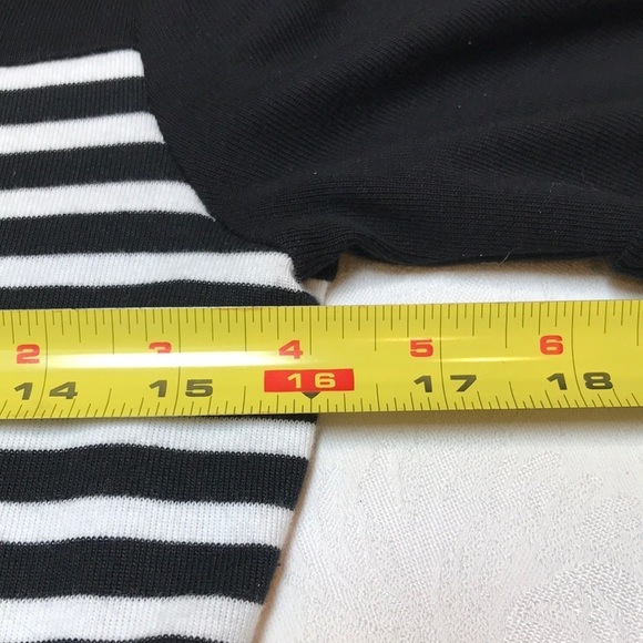 LRL NEW Black and White Striped Belted Cotton Mini Dress Size M Petite - Picture 11 of 15